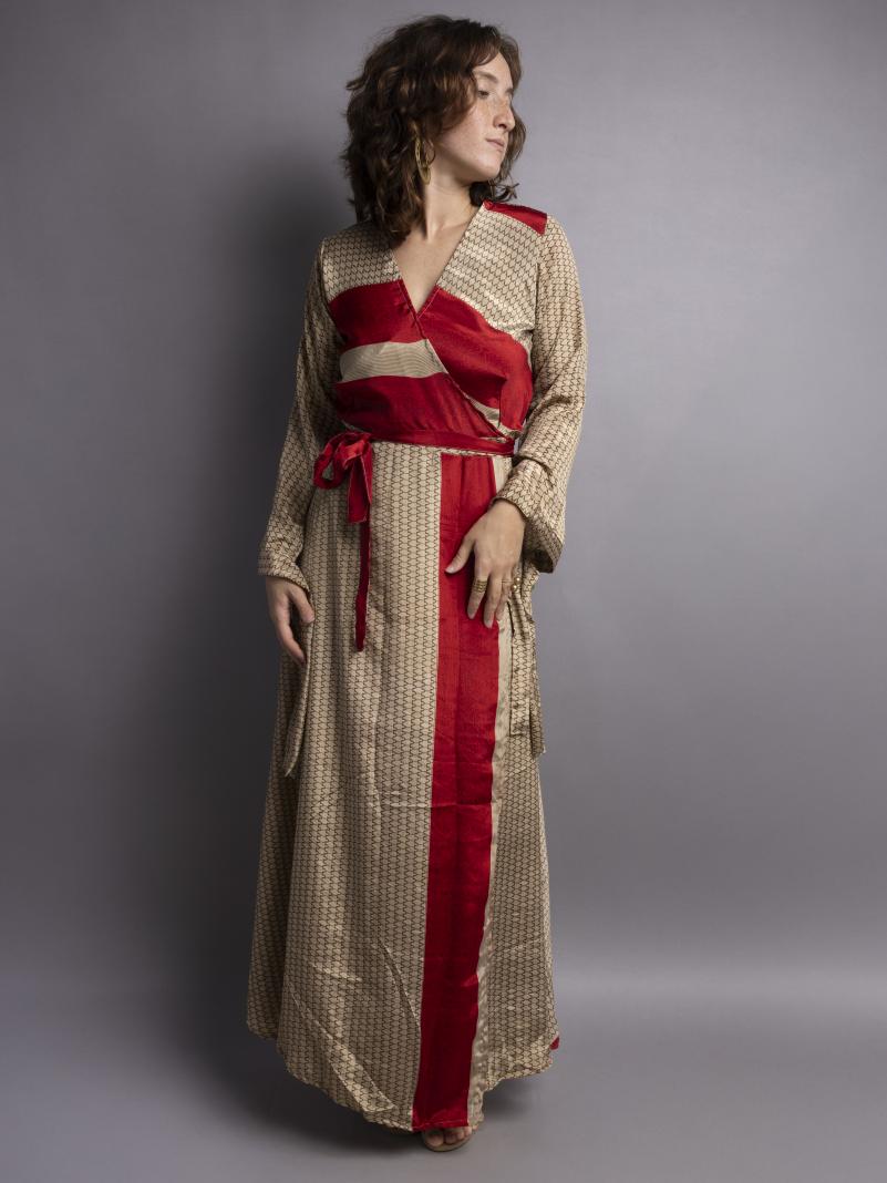 Kimono SM ocra e rosso – Tibet
