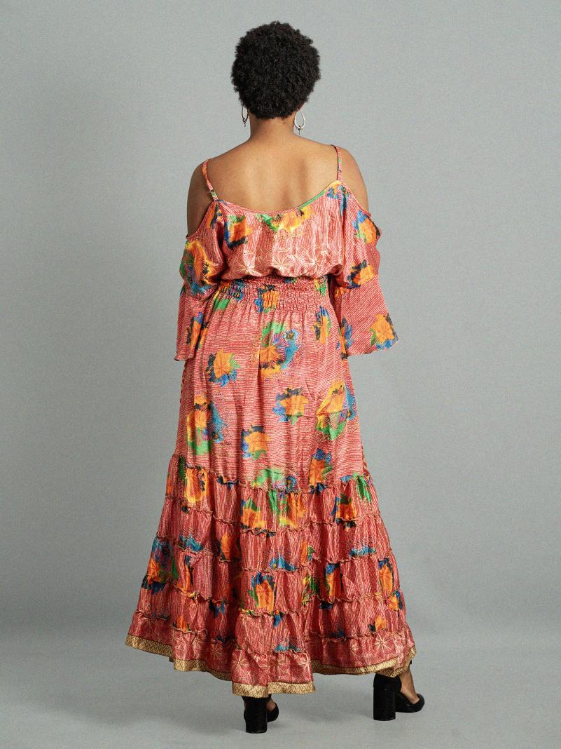 Abito lungo con bretelle rosa - Nagpur