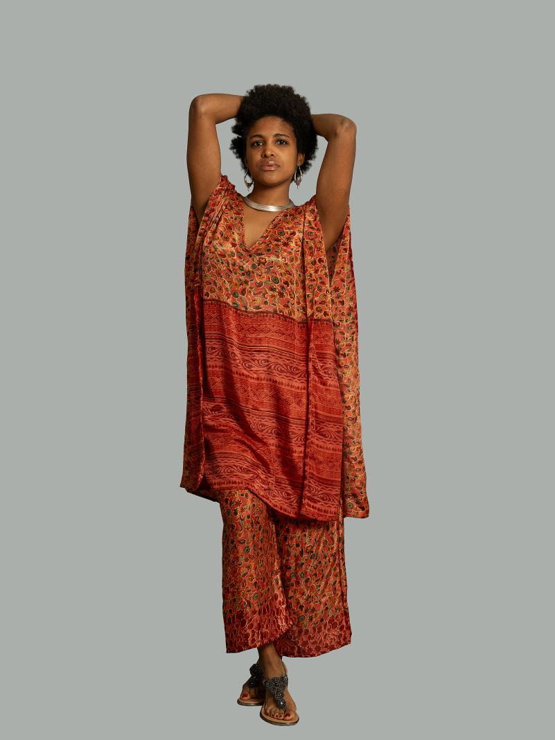 Caftano e pantalone rosso - Jaisalmer