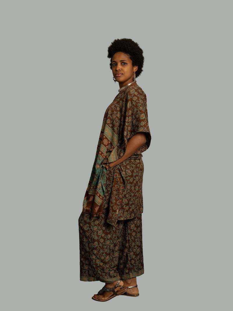 Caftano e pantalone marrone - Jaisalmer