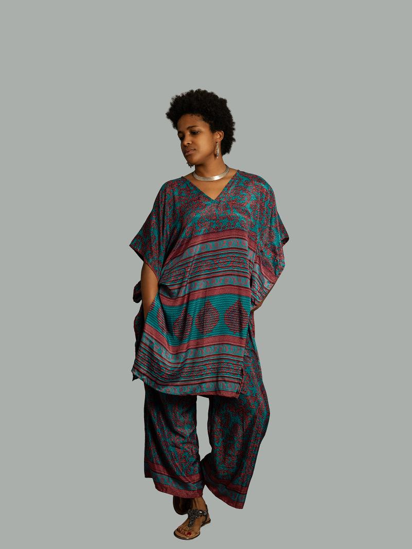 Caftano e pantalone blu - Jaisalmer