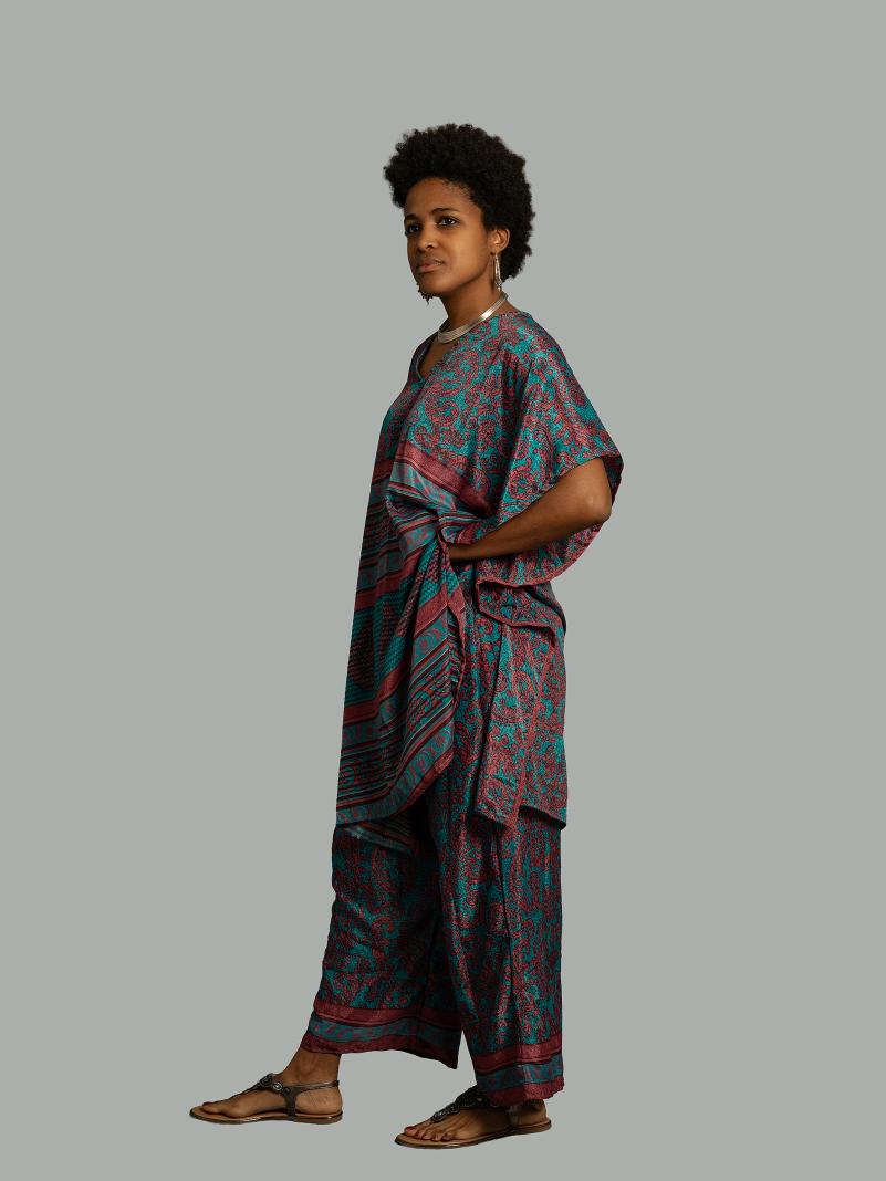 Caftano e pantalone blu - Jaisalmer