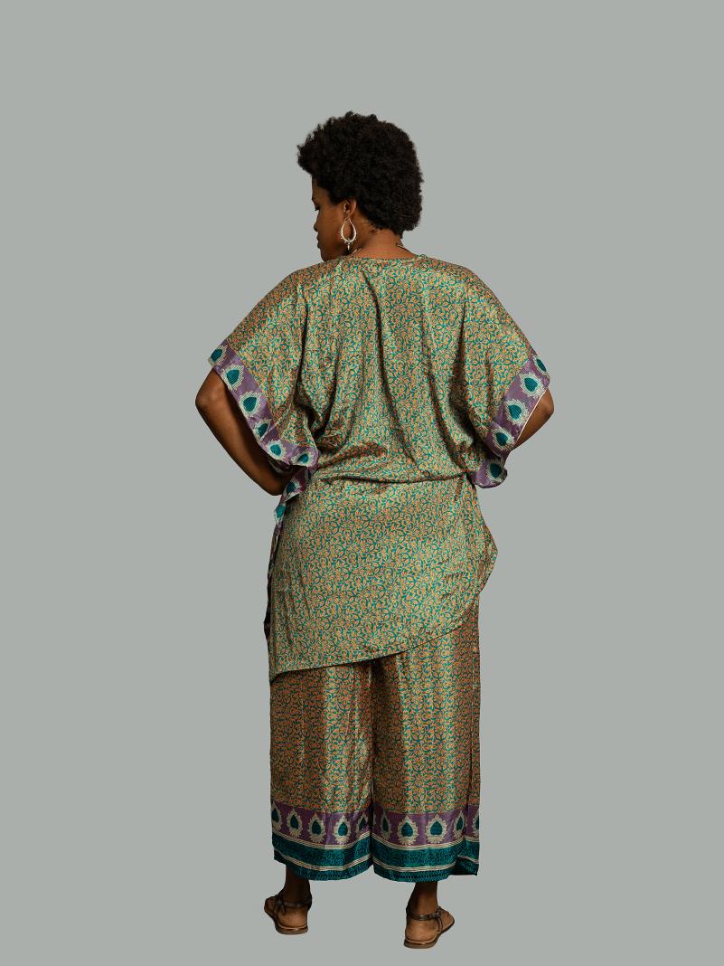 Caftano e pantalone verde e giallo - Jaisalmer