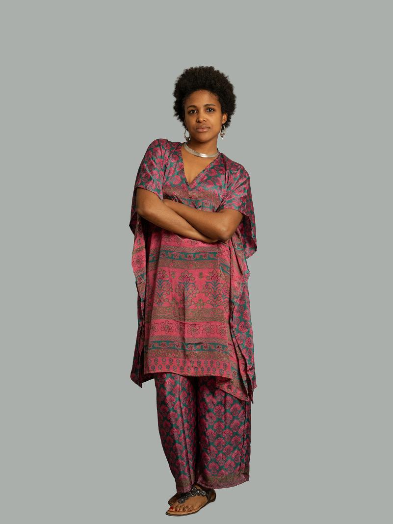 Caftano e pantalone rosa - Jaisalmer