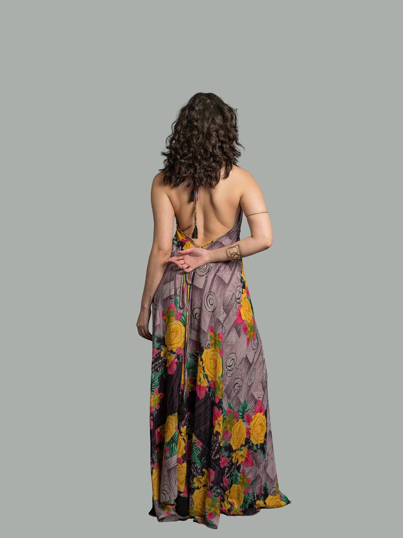 Abito etnico lungo rose – Delhi