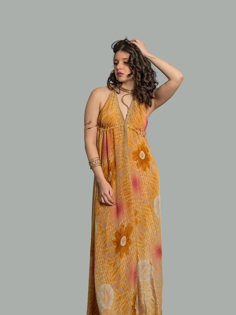 Abito etnico lungo arancione – Delhi