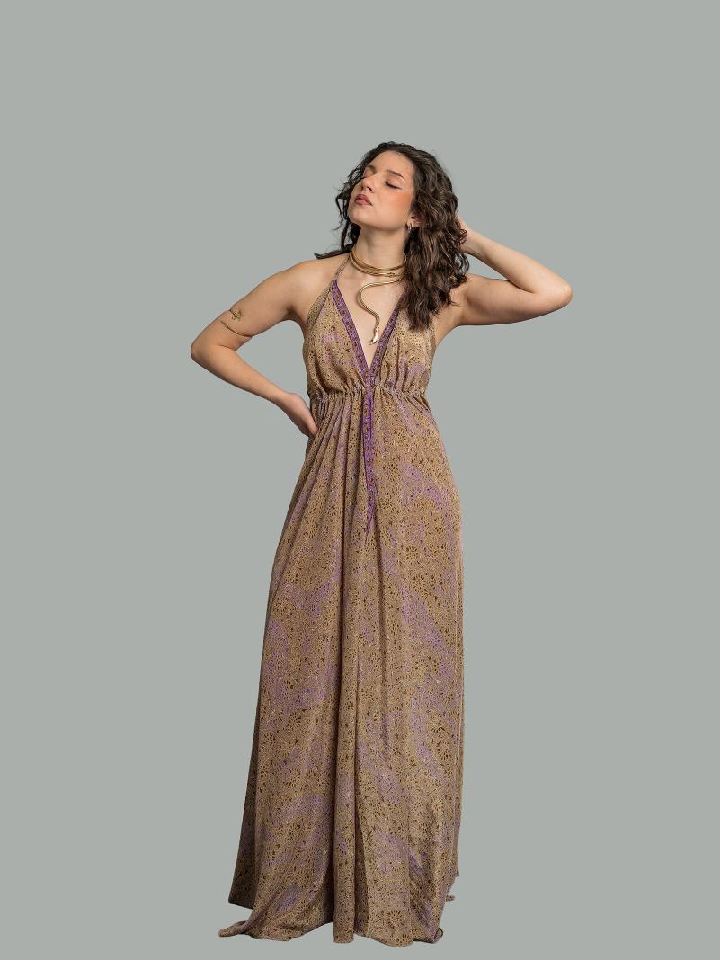 Abito etnico lungo lilla – Delhi