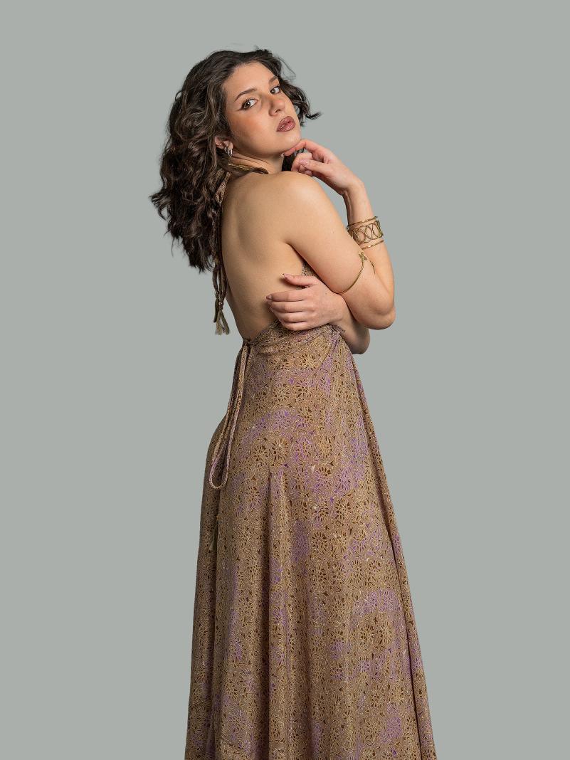 Abito etnico lungo lilla – Delhi