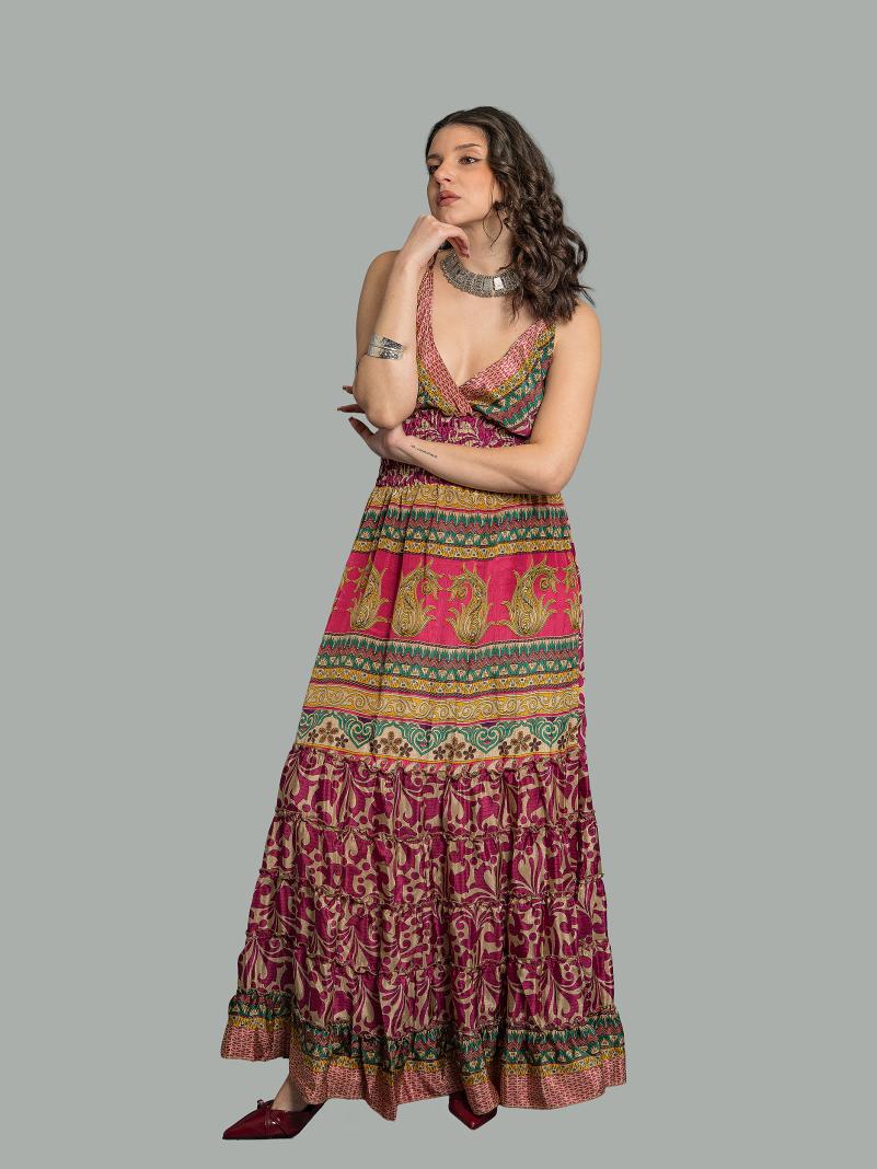 Abito lungo amaranto - Bihar