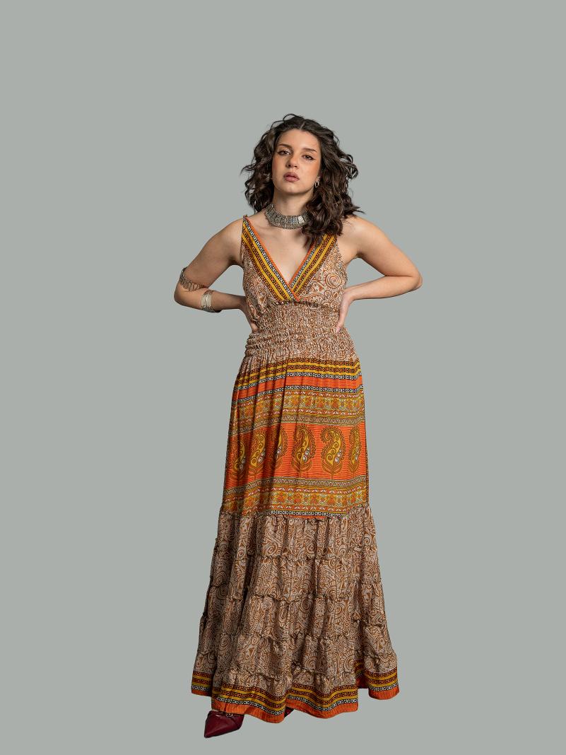 Abito lungo arancione - Bihar