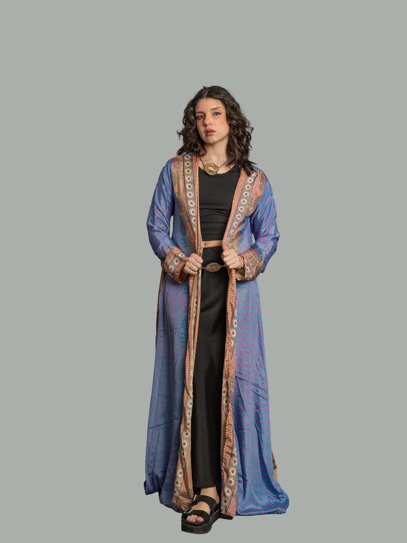 Kimono aperto azzurro - Gujarat