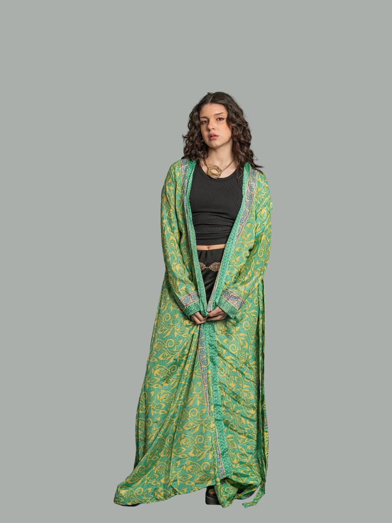 Kimono aperto verde - Gujarat