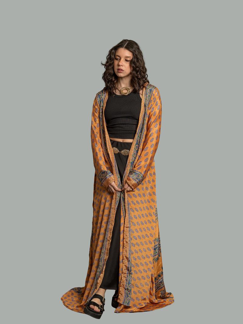 Kimono aperto arancione - Gujarat