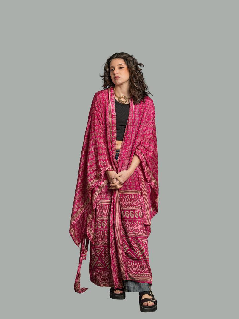 Kimono Manica Larga fucsia - Surat