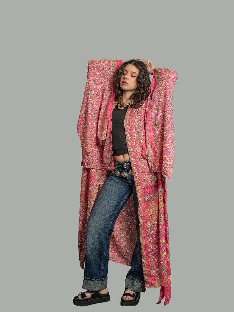 Kimono Manica Larga rosa - Surat
