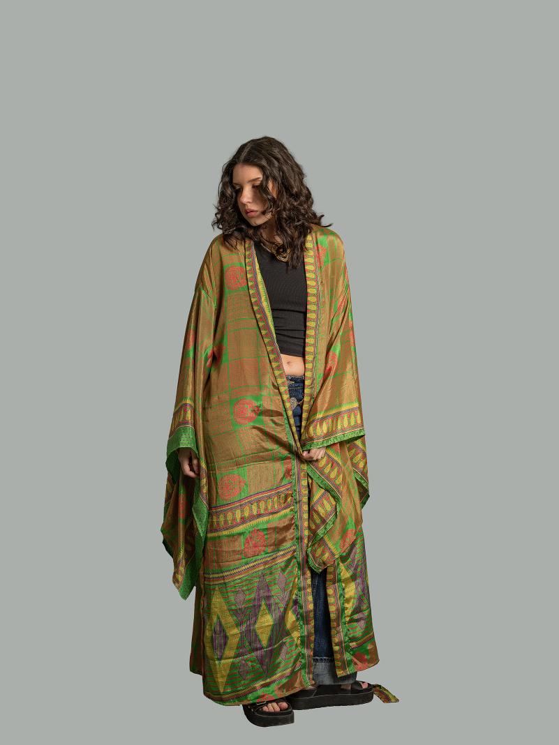 Kimono Manica Larga verde - Surat