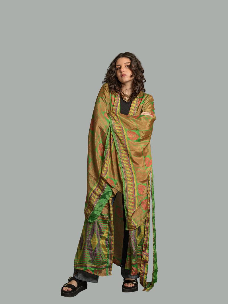 Kimono Manica Larga verde - Surat