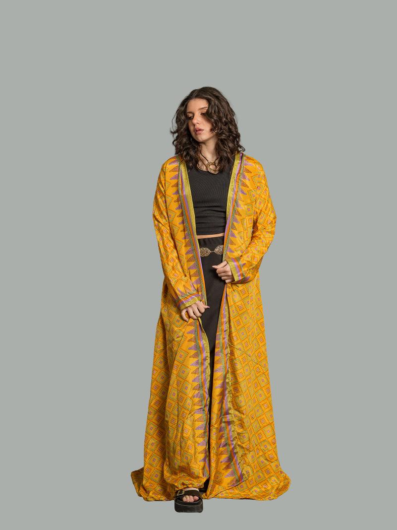 Kimono aperto giallo - Gujarat