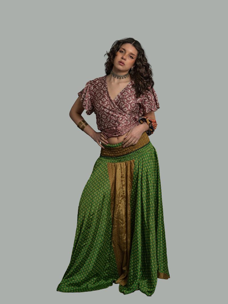 Gonna etnica verde – Calcutta