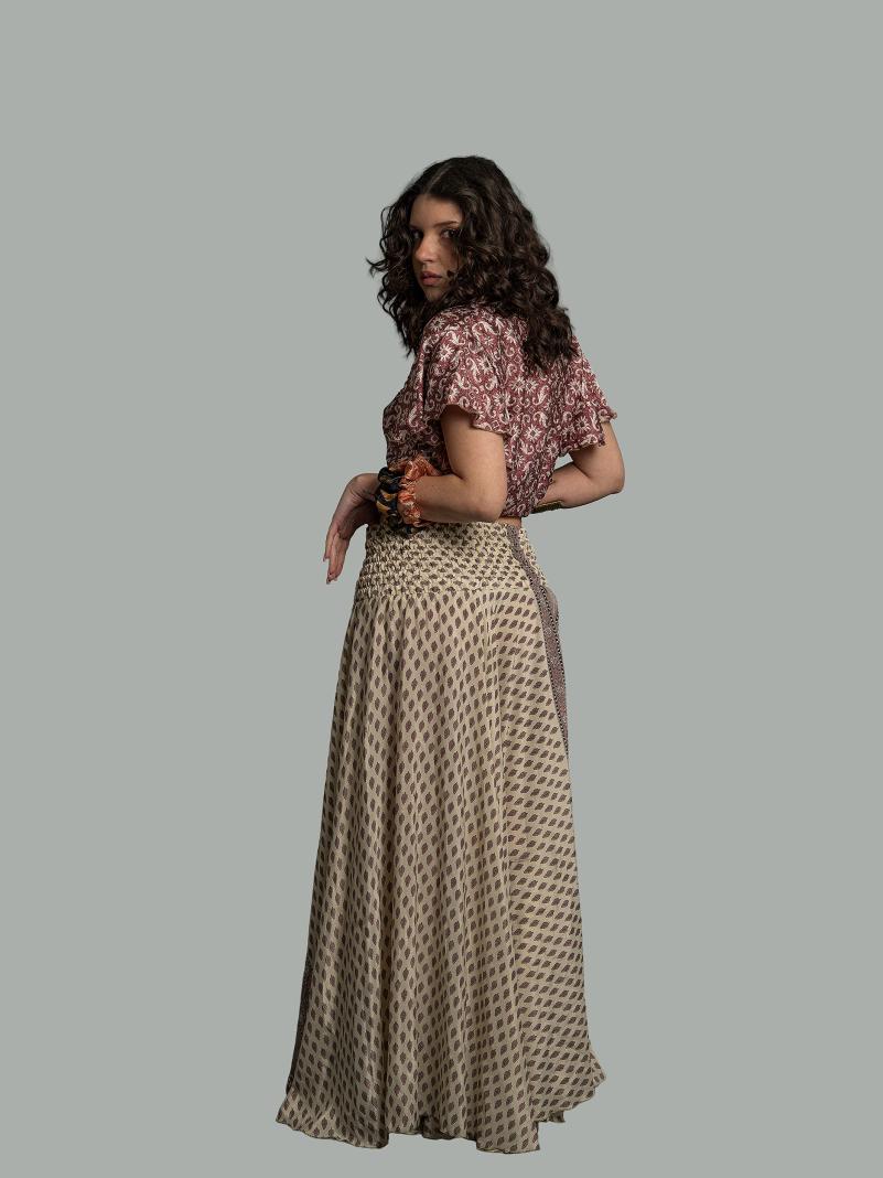 Gonna etnica beige e rosa – Calcutta