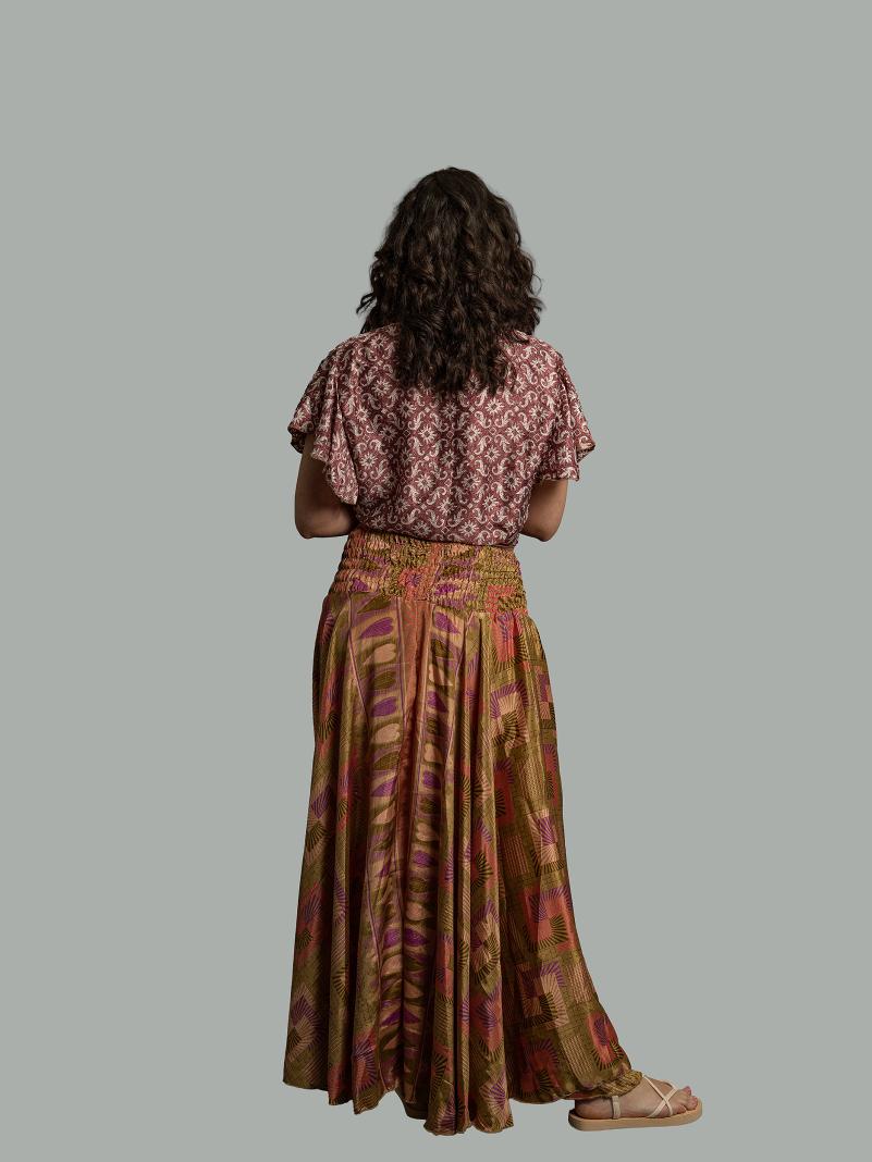 Gonna etnica ocra e viola – Calcutta