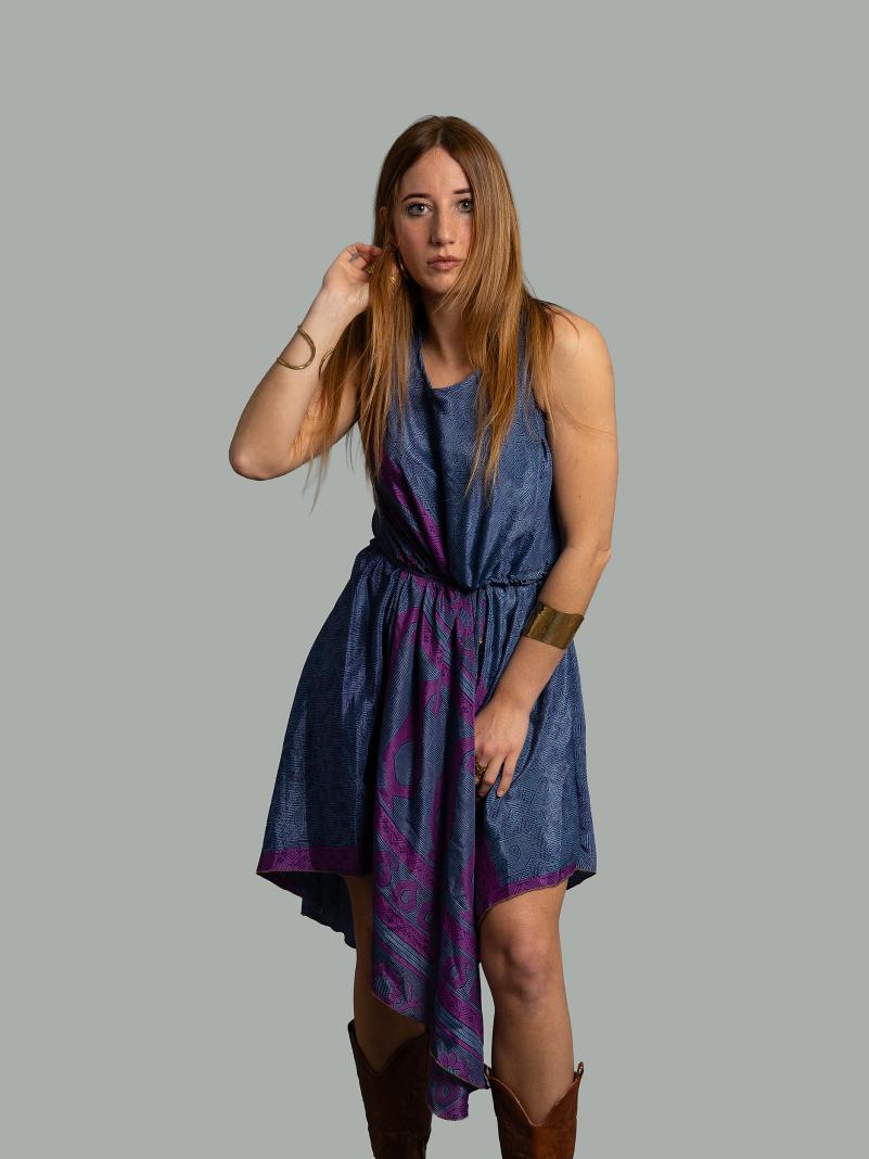 Abito tre quarti blu e viola - Ladakh