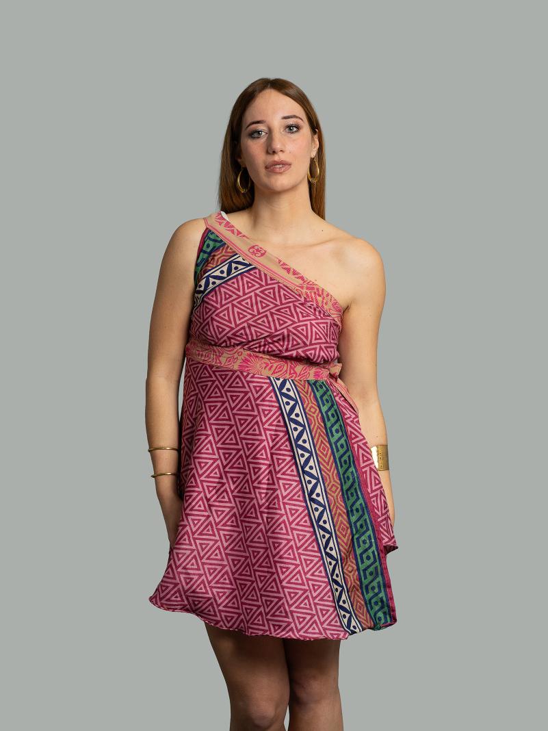 Mini Gonna etnica a portafoglio rosa – Shiva