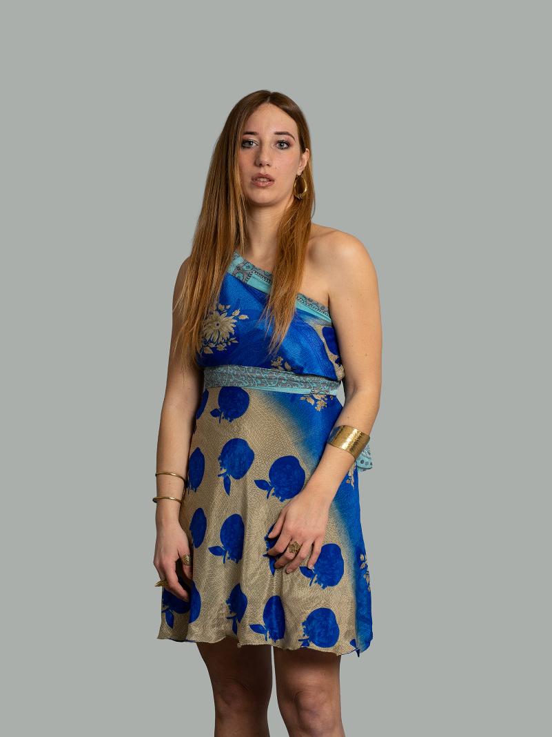 Mini Gonna etnica a portafoglio blu – Shiva