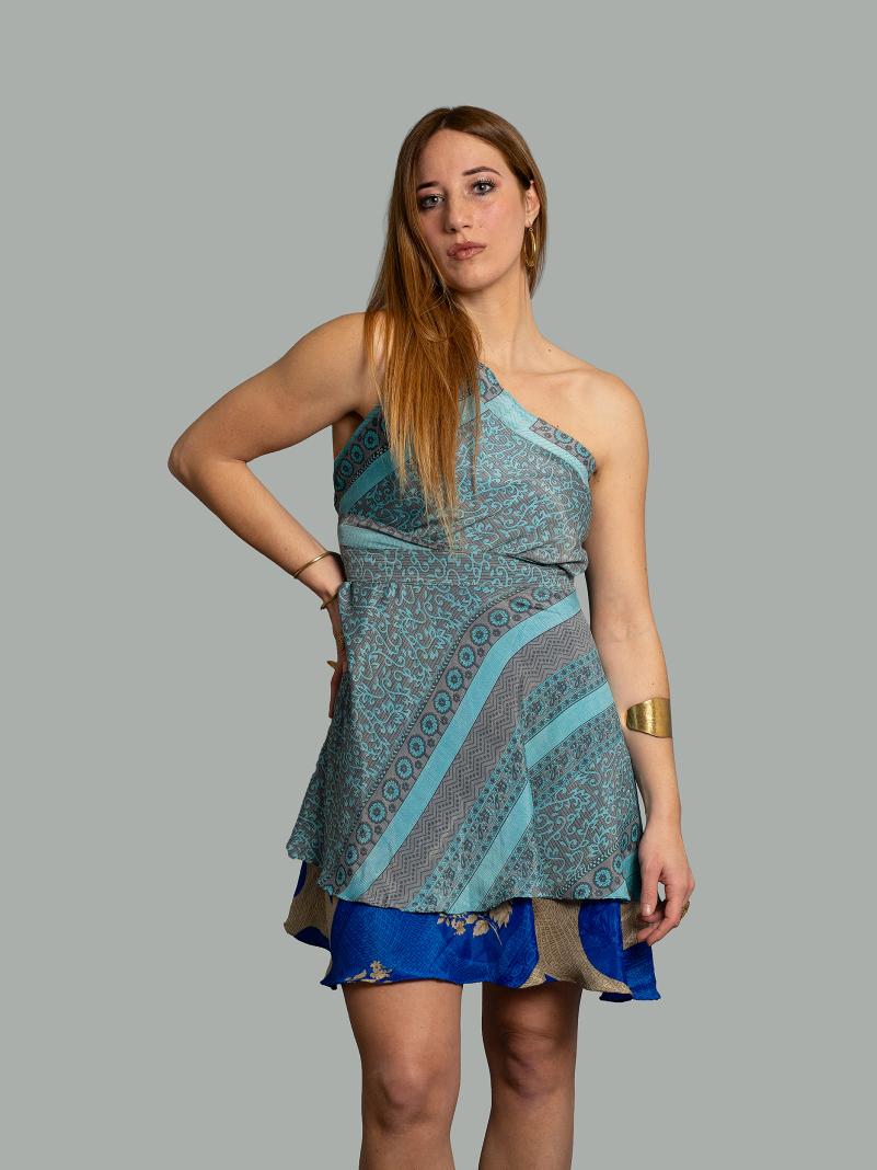Mini Gonna etnica a portafoglio blu – Shiva