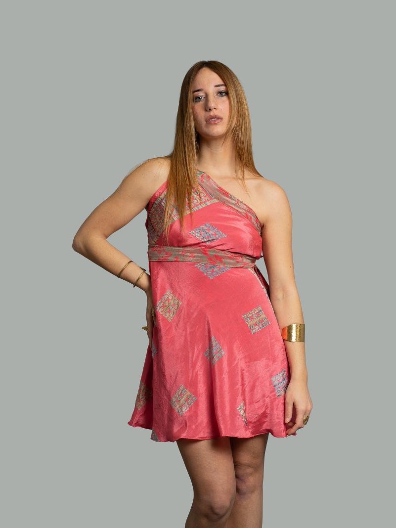 Mini Gonna etnica a portafoglio rosa – Shiva
