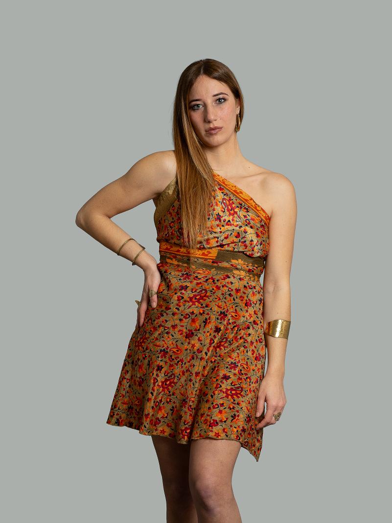 Mini Gonna etnica a portafoglio arancione – Shiva