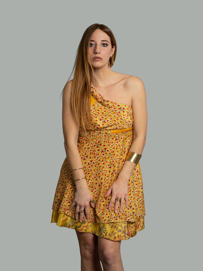 Mini Gonna etnica a portafoglio giallo – Shiva