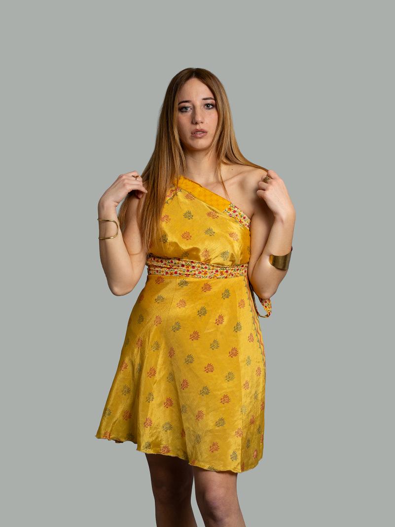 Mini Gonna etnica a portafoglio giallo – Shiva