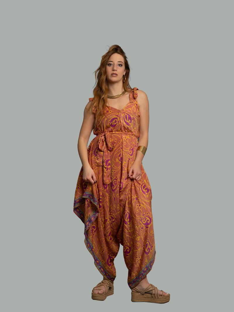 Tuta jumpsuit giallo e viola – Yoga