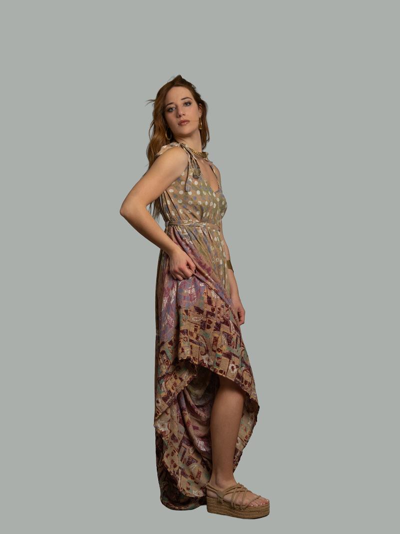 Tuta jumpsuit ocra e viola – Yoga