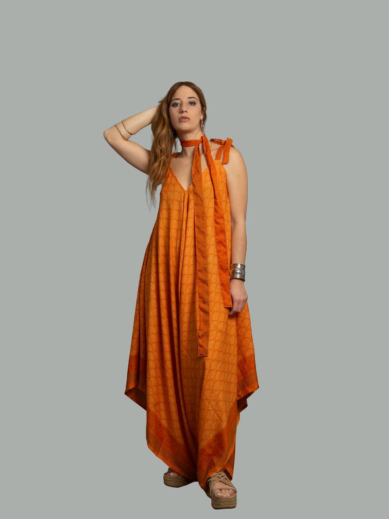 Tuta jumpsuit arancione – Yoga