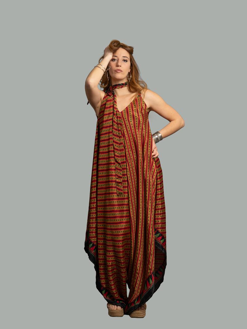 Tuta jumpsuit rosso e oro – Yoga