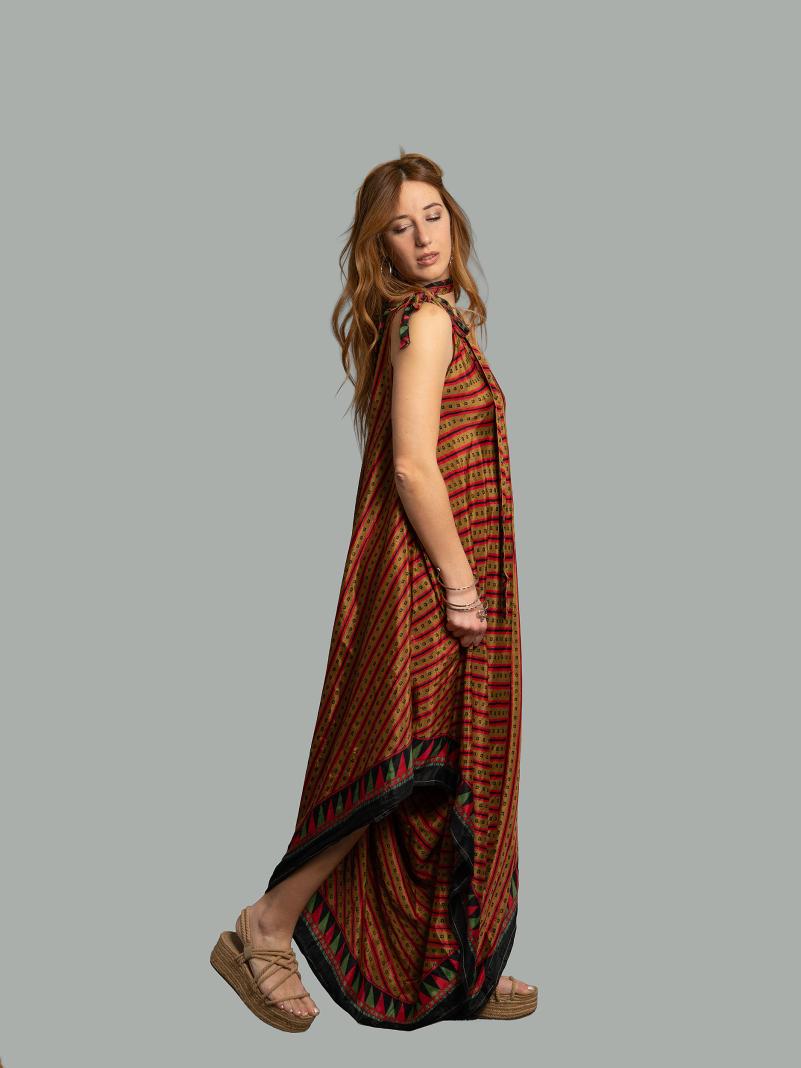 Tuta jumpsuit rosso e oro – Yoga