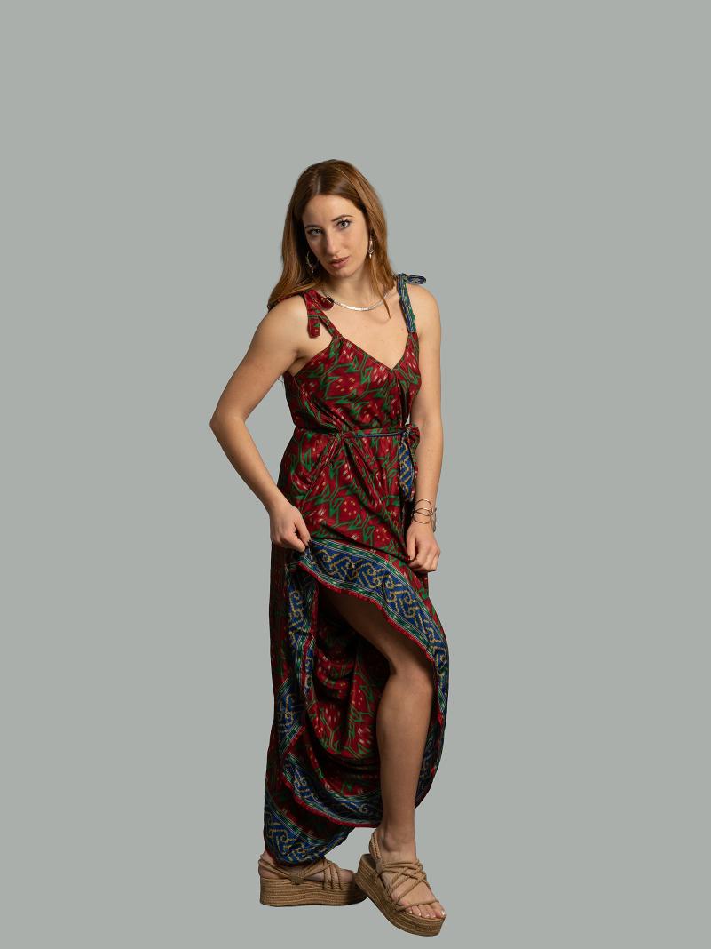 Tuta jumpsuit rosso e verde – Yoga