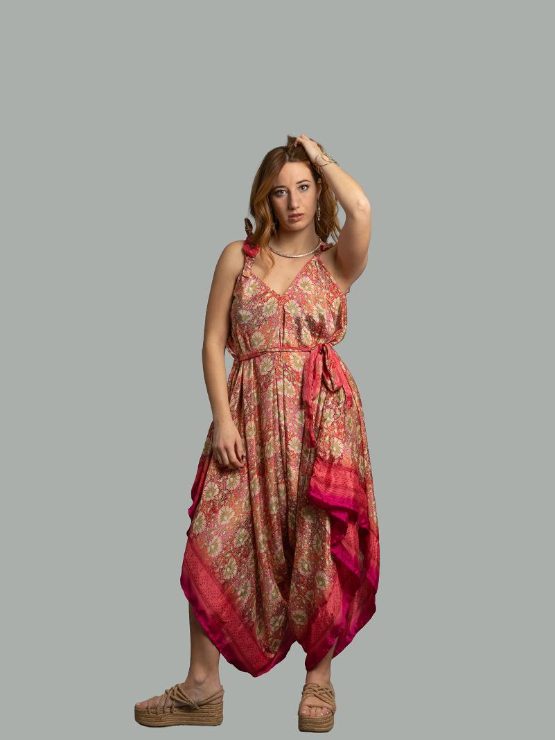 Tuta jumpsuit rosso con sfumature – Yoga
