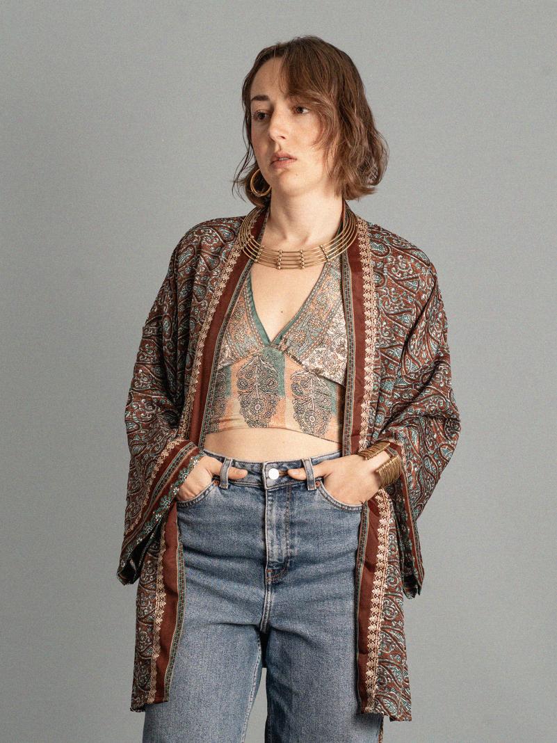 Kimono corto marrone - Kerala