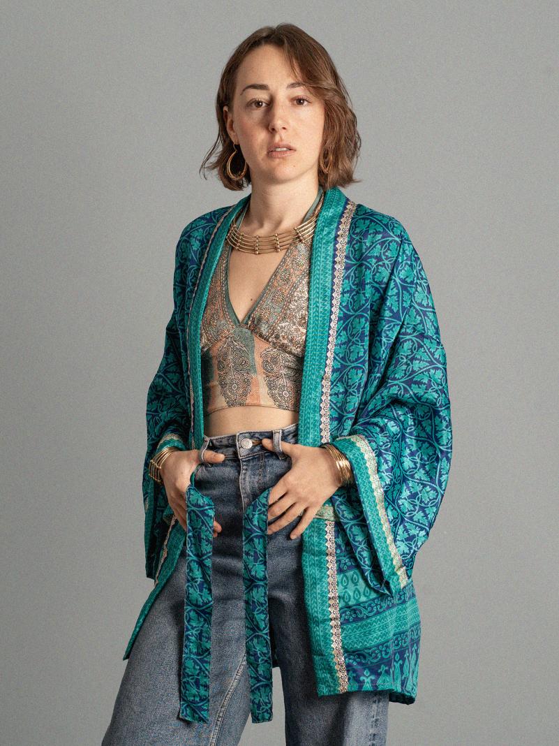 Kimono corto blu - Kerala