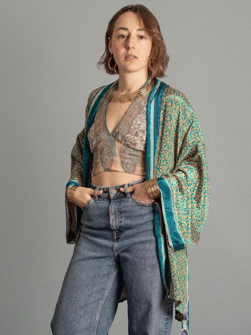 Kimono corto verde - Kerala