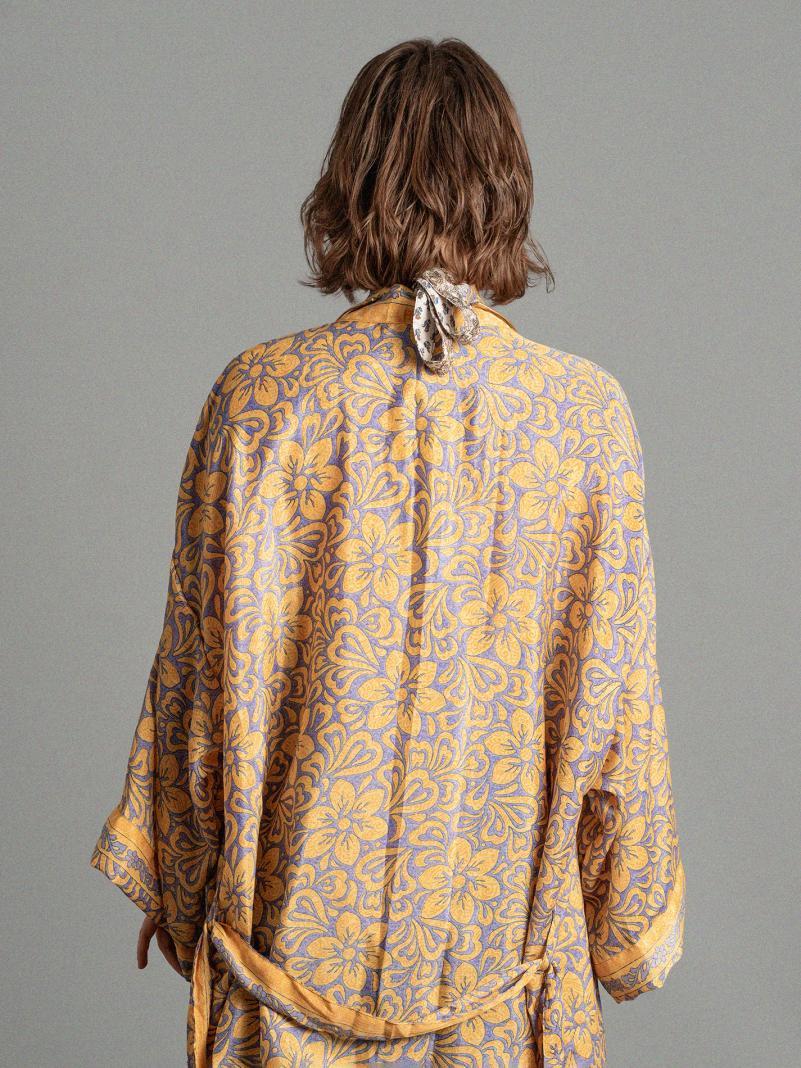 Kimono corto giallo e lilla - Kerala