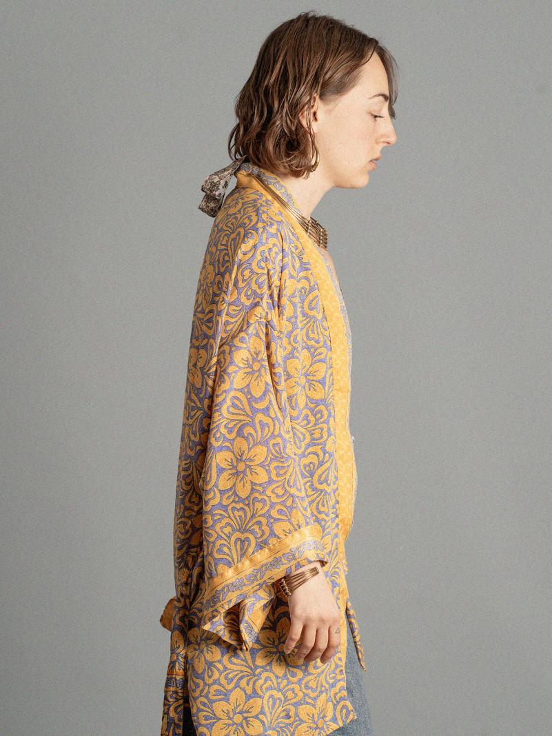 Kimono corto giallo e lilla - Kerala