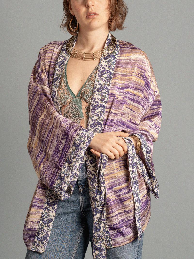 Kimono corto sfumature viola - Kerala