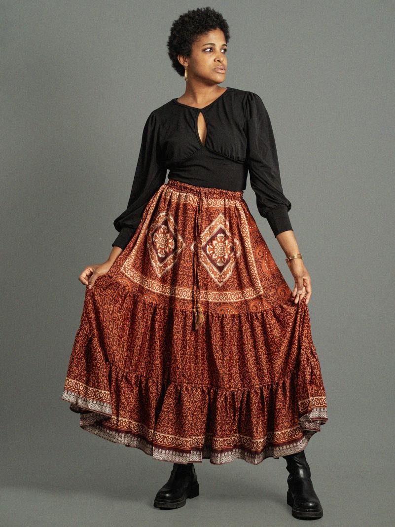 Gonna lunga  arancione - Bikaner