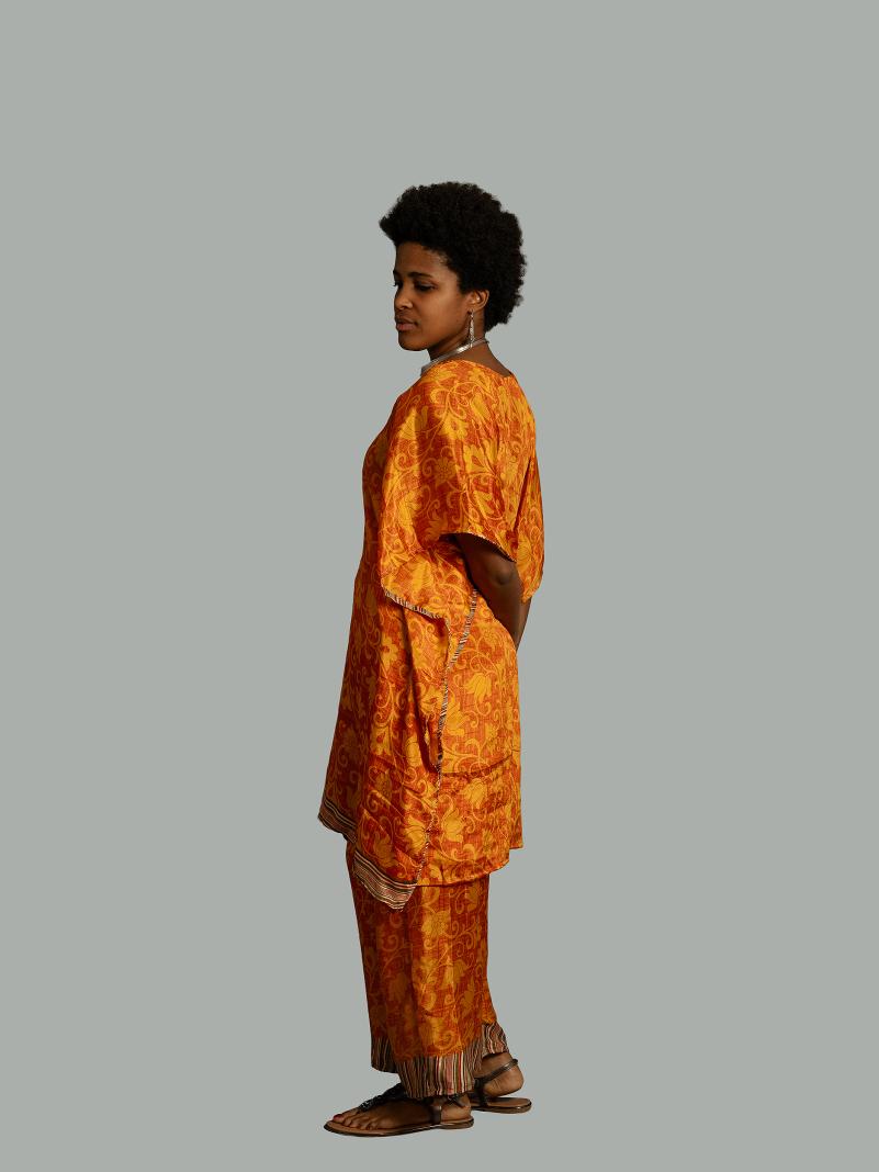 Caftano e pantalone arancione - Jaisalmer