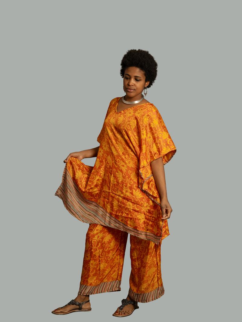 Caftano e pantalone arancione - Jaisalmer