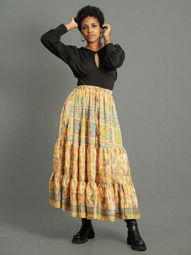 Gonna lunga giallo - Bikaner